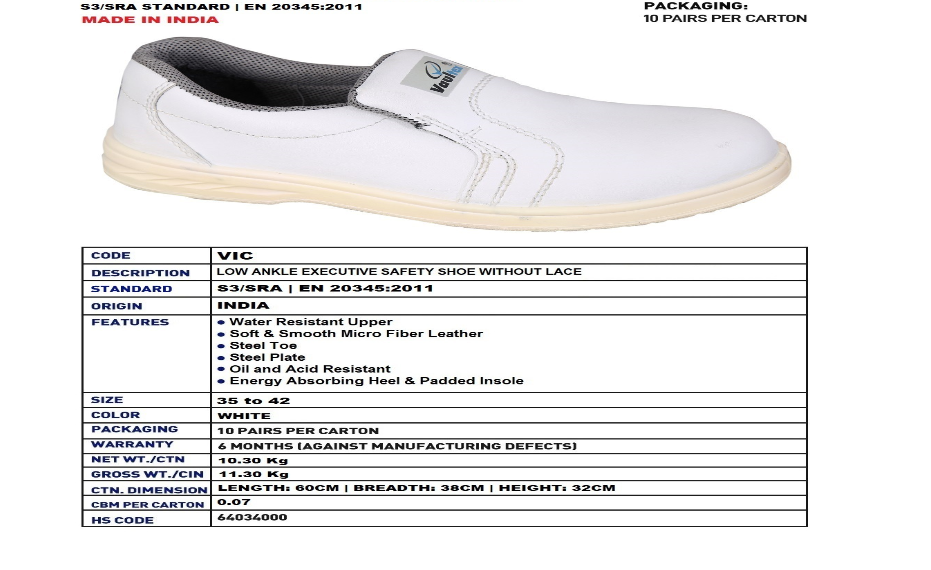 SAFETY SHOE WHITE COLOR